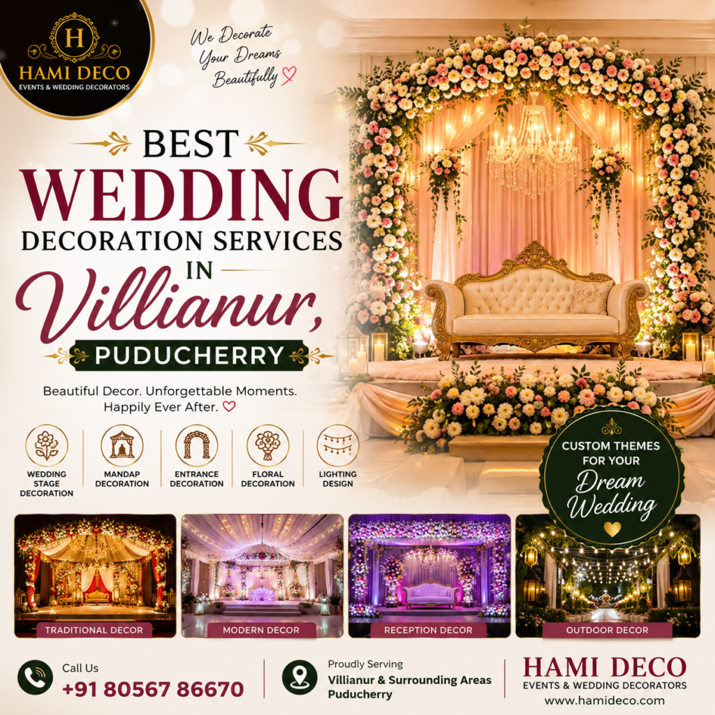 Best Wedding Decoration Services in Villianur, Puducherry
