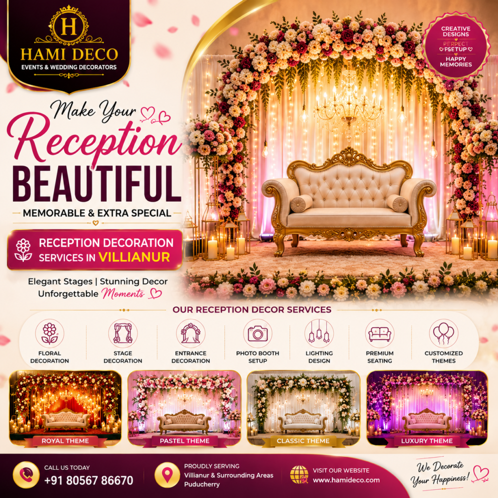 Reception Decoration Services in Villianur